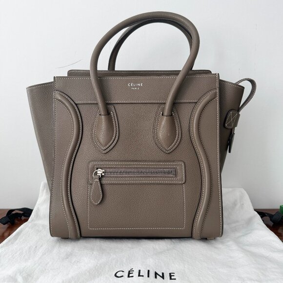 Celine Handbags - Celine Micro Luggage Bag in Taupe (Souris)